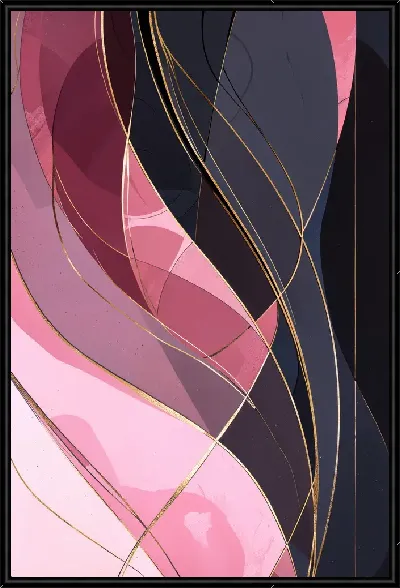 Картина Современное искусство с абстрактными формами и линиями на фоне