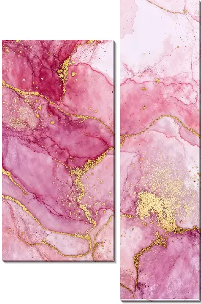 Модульная картина Красивый абстрактный фон с розовыми оттенками и золотыми деталями