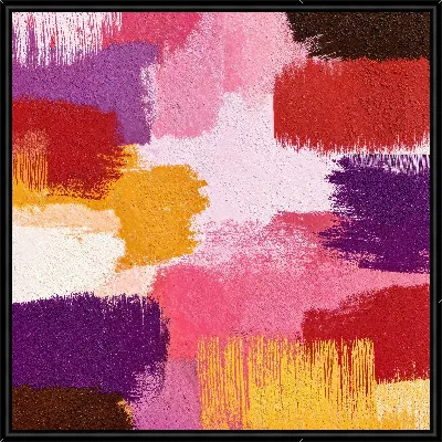 Картина Краски на холсте, яркие мазки, творческий процесс