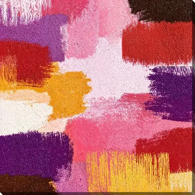 Постер Краски на холсте, яркие мазки, творческий процесс