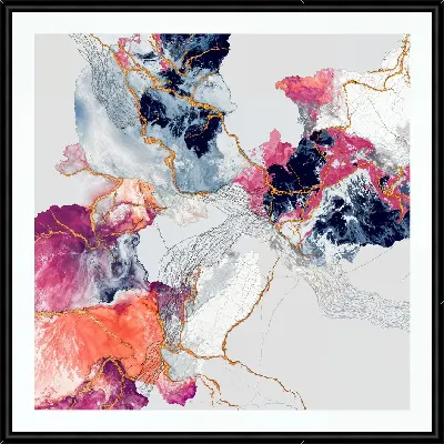 Картина Графическое изображение абстрактного пейзажа в ярких цветах и текстурах