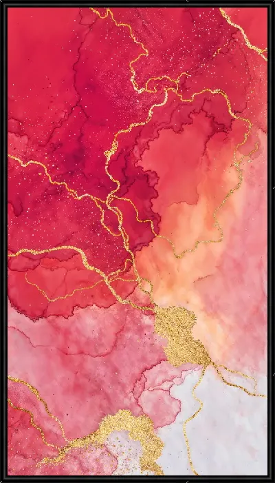 Картина Краска и золото на холсте создают красивый узор и форму