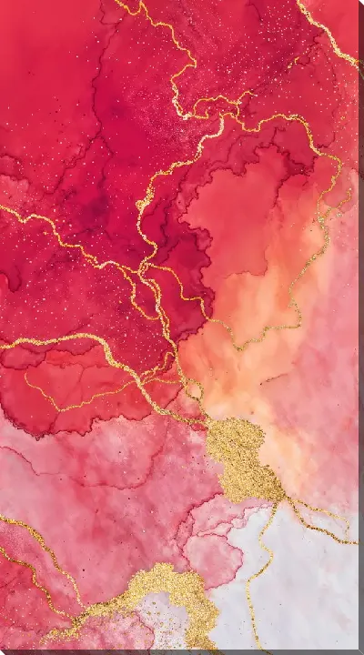 Постер Краска и золото на холсте создают красивый узор и форму