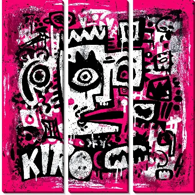 С рисунком на розовом фоне и черными элементами, созданная Киро