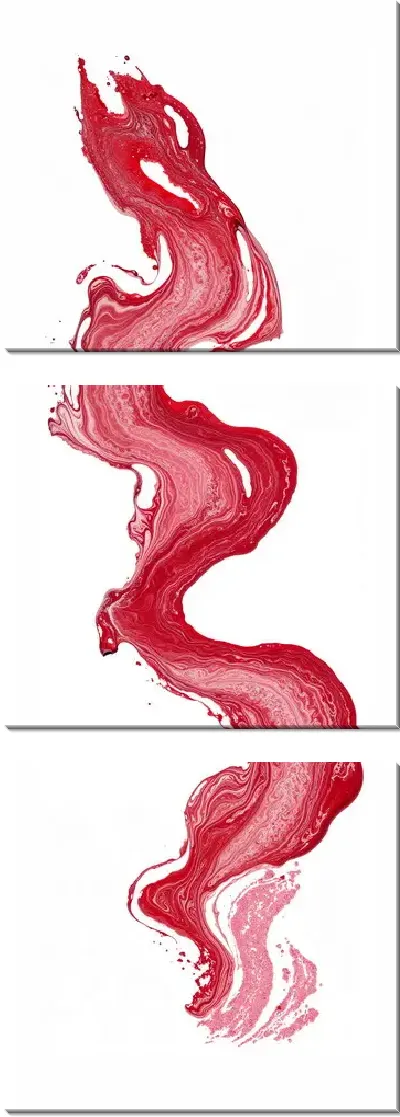 Модульная картина Визуализация розового цвета на белом фоне с проходящими линиями