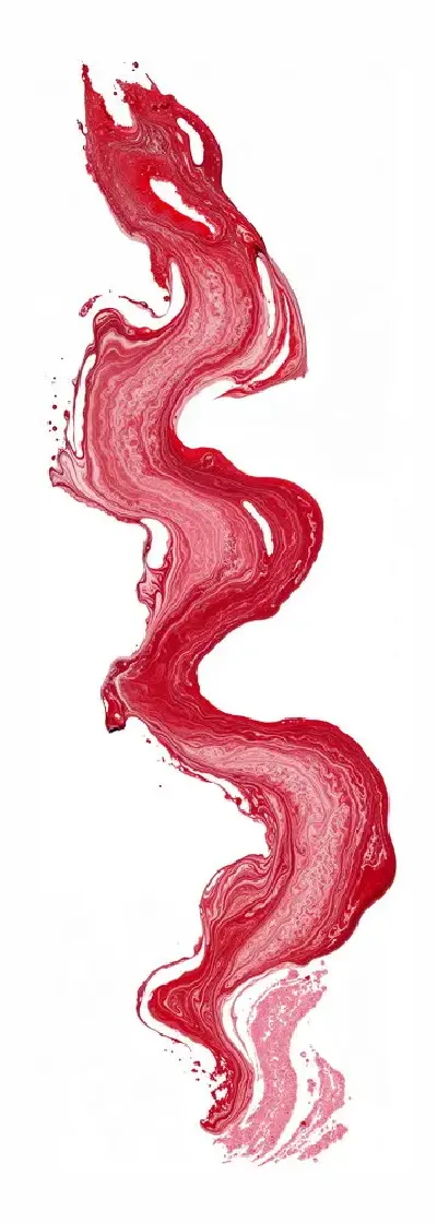 Плакат Визуализация розового цвета на белом фоне с проходящими линиями