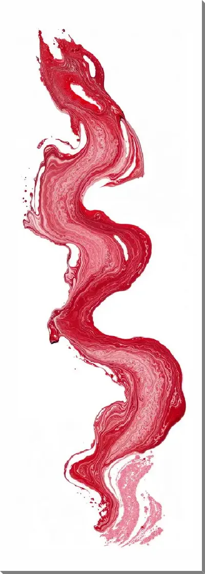 Постер Визуализация розового цвета на белом фоне с проходящими линиями