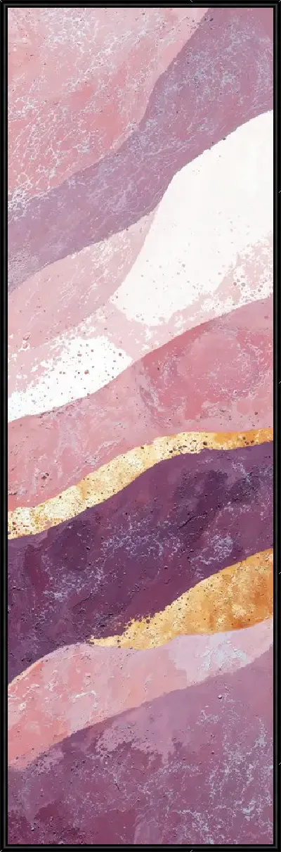 Картина Абстракция с линиями розового и фиолетового цвета на белом фоне