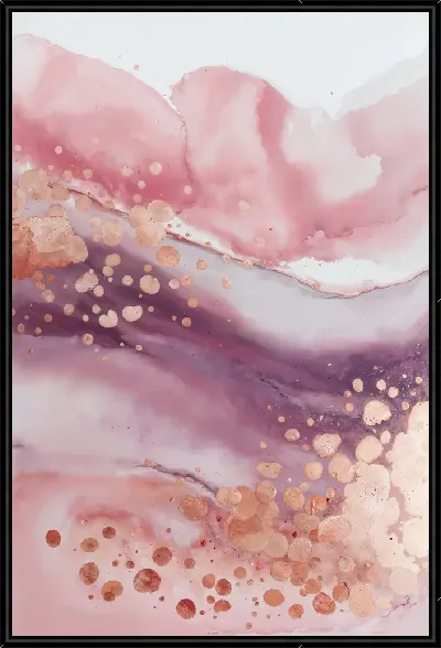 Картина Абстрактное искусство с розовыми и фиолетовыми цветами