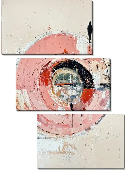 Модульная картина Абстрактный узор и кругами на фоне светлого цвета