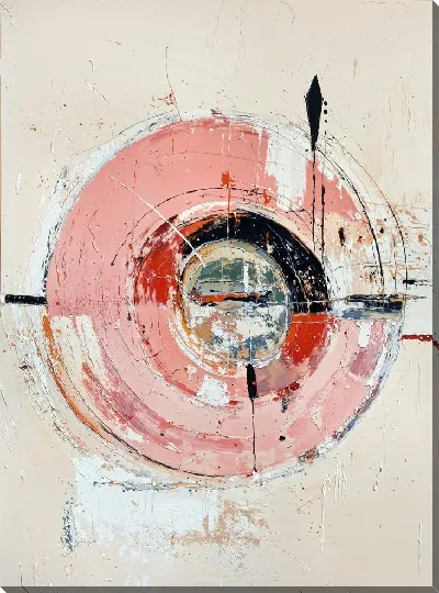 Картина маслом Абстрактный узор и кругами на фоне светлого цвета