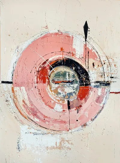 Плакат Абстрактный узор и кругами на фоне светлого цвета