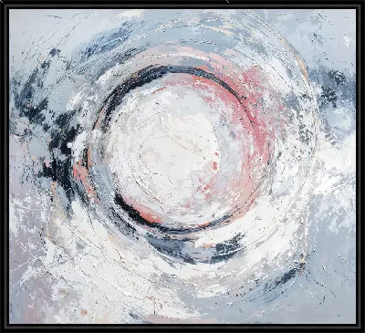 Картина Абстракция с круглыми формами и размашистыми мазками