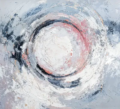 Плакат Абстракция с круглыми формами и размашистыми мазками