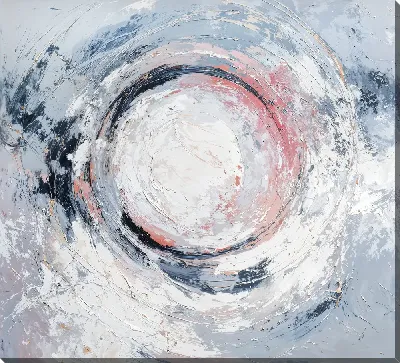 Постер Абстракция с круглыми формами и размашистыми мазками