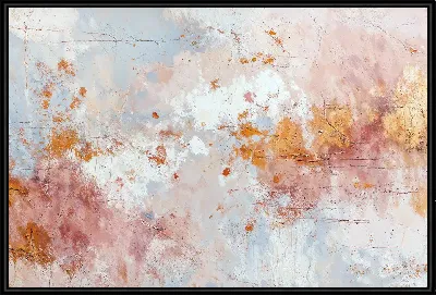 Картина Абстрактное искусство розового и золотого в светлом цвете