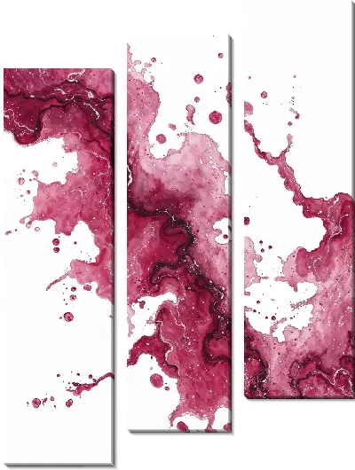 Модульная картина Водяные цвета в розовых тонах на белом фоне