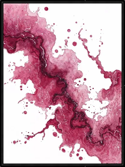 Картина Водяные цвета в розовых тонах на белом фоне