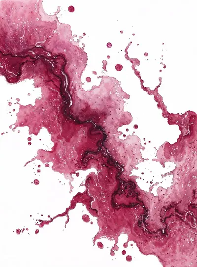 Плакат Водяные цвета в розовых тонах на белом фоне