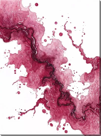 Постер Водяные цвета в розовых тонах на белом фоне
