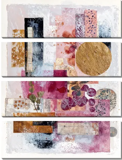 Модульная картина Абстрактная композиция с различными формами и цветами