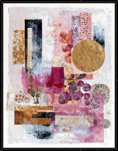 Картина Абстрактная композиция с различными формами и цветами