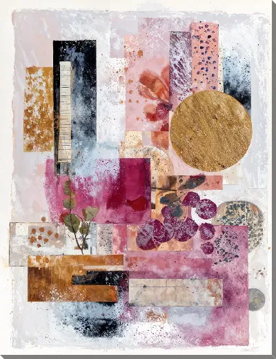 Картина маслом Абстрактная композиция с различными формами и цветами