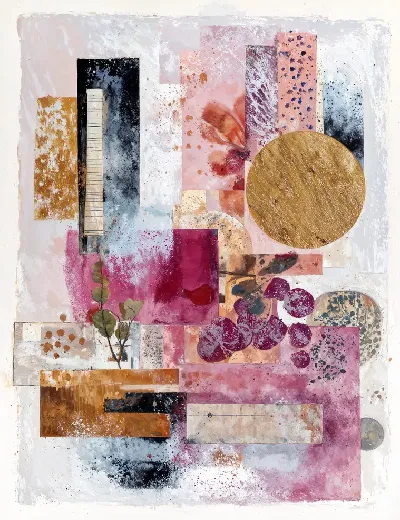 Плакат Абстрактная композиция с различными формами и цветами