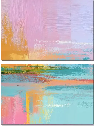 Модульная картина Цветное абстрактное искусство с яркими оттенками