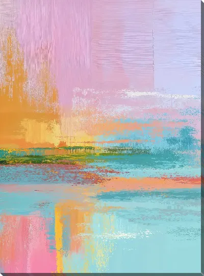 Картина маслом Цветное абстрактное искусство с яркими оттенками