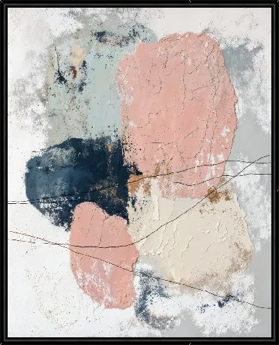 Картина Абстракция с нежными цветами и текстурой в современном стиле