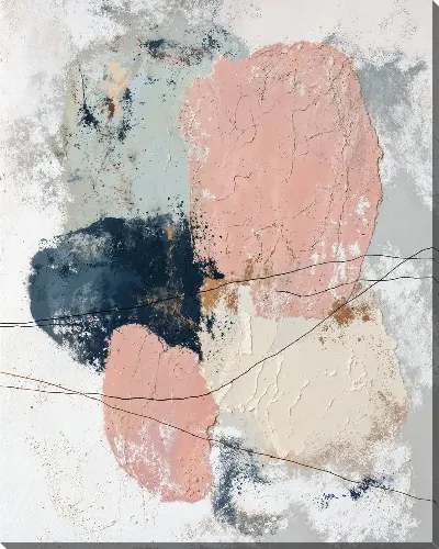 Постер Абстракция с нежными цветами и текстурой в современном стиле