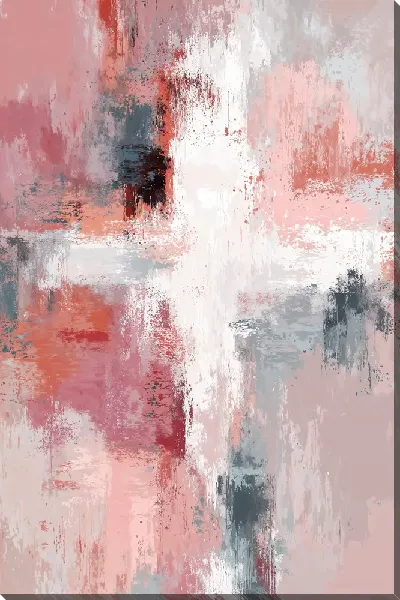 Постер Абстракция с розовыми и серыми оттенками в современном стиле