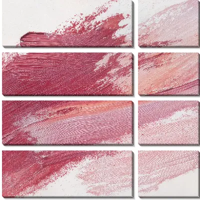 Модульная картина Разные оттенки розового на белом фоне в художественной работе