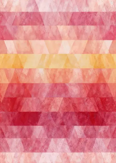 Плакат Разнообразные треугольники на красном фоне создают интересный узор