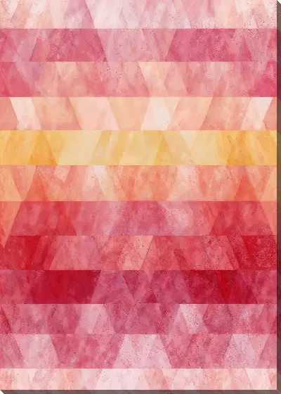 Постер Разнообразные треугольники на красном фоне создают интересный узор