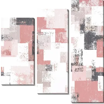 Модульная картина Многоцветный узор из квадратов и прямоугольников на светлом фоне