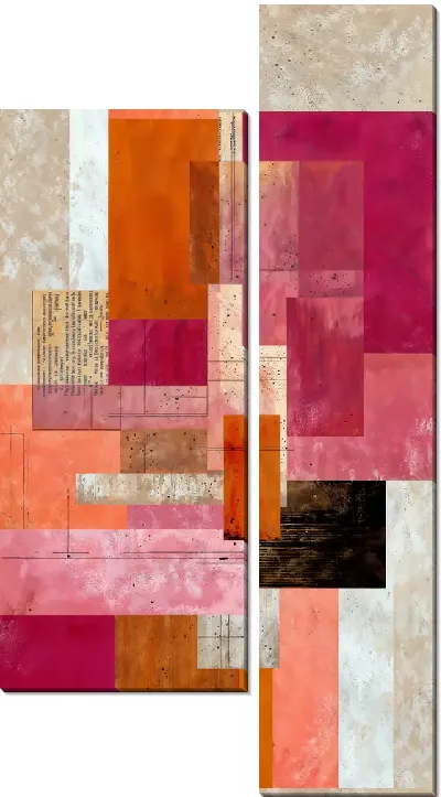 Модульная картина Цветные прямоугольники на абстрактном фоне в современном стиле