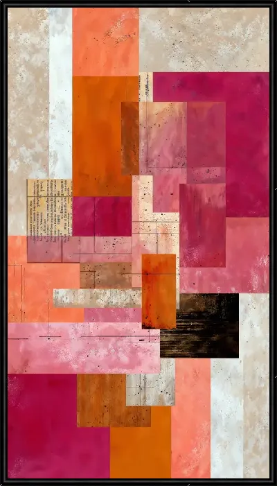 Картина Цветные прямоугольники на абстрактном фоне в современном стиле