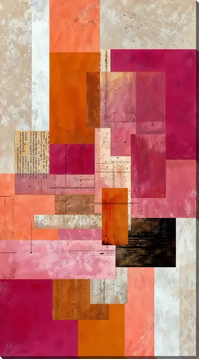 Картина маслом Цветные прямоугольники на абстрактном фоне в современном стиле