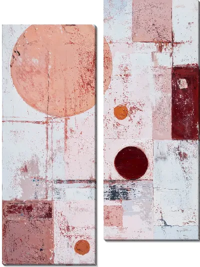 Модульная картина Абстракция с кругами и прямоугольниками