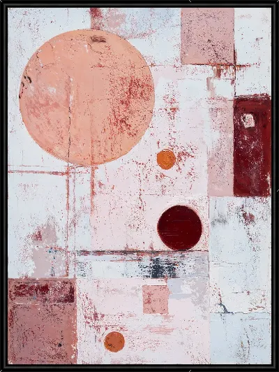 Картина Абстракция с кругами и прямоугольниками