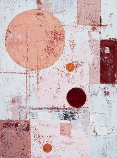 Плакат Абстракция с кругами и прямоугольниками