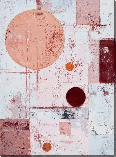 Постер Абстракция с кругами и прямоугольниками