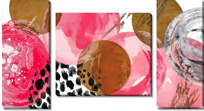 Модульная картина Яркие круги и формы на белом фоне