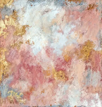 Плакат Абстрактция с золотыми вставками и мягкими цветами