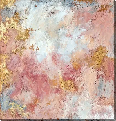 Постер Абстрактция с золотыми вставками и мягкими цветами