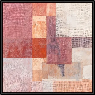 Картина Геометрические формы и текстуры в красных и бежевых тонах на фоне