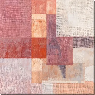 Постер Геометрические формы и текстуры в красных и бежевых тонах на фоне