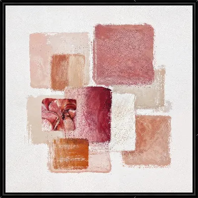 Картина Абстрактная композиция из цветных квадратов на белом фоне